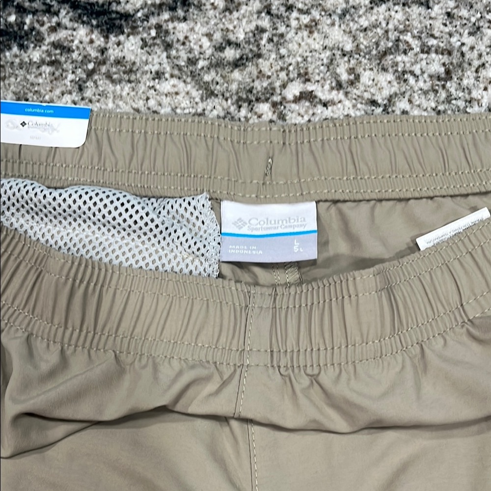 Columbia Tan Athletic Shorts Lightweight Quick-Dry